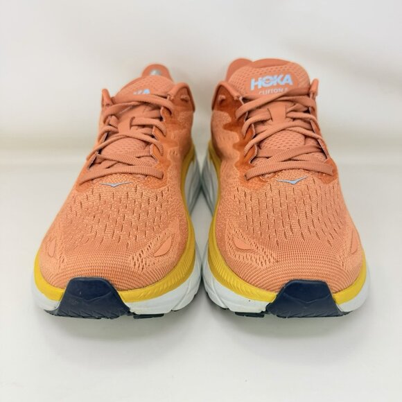 Hoka One Clifton 8  Running Shoes Orange White Women’s Size 10 B - Picture 3 of 7